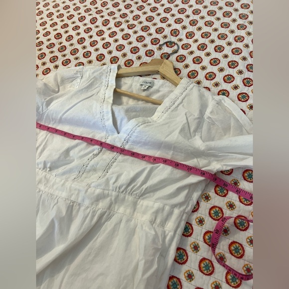 EUC J Crew White Lace 3/4 Sleeve Dress Size Medium - Picture 7 of 9